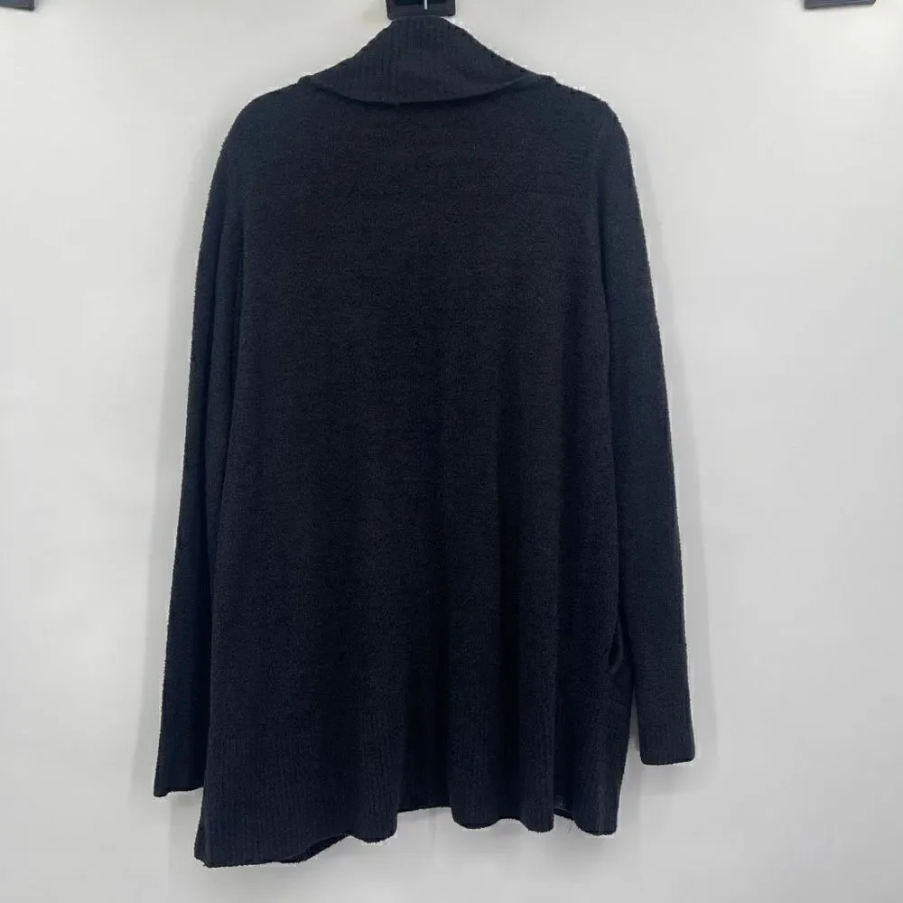Barefoot Dreams Women's Black Cozychic Ute Open-Front Cardigan Sweater Size L/XL